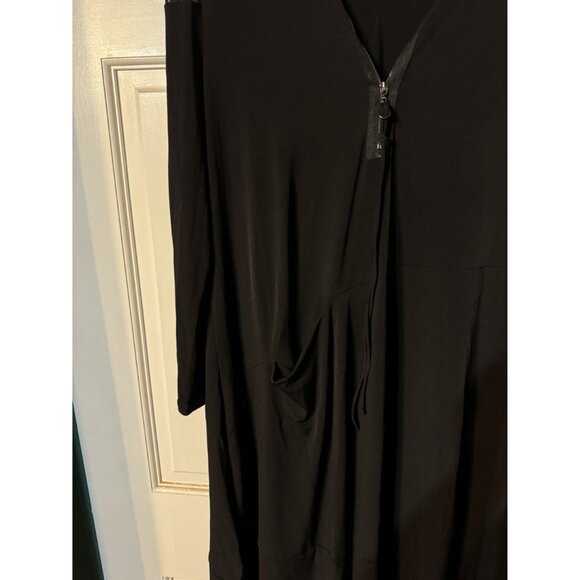Ic By Connie K Black Zip-Front Long Sleeve Dress Size S - Picture 3 of 7